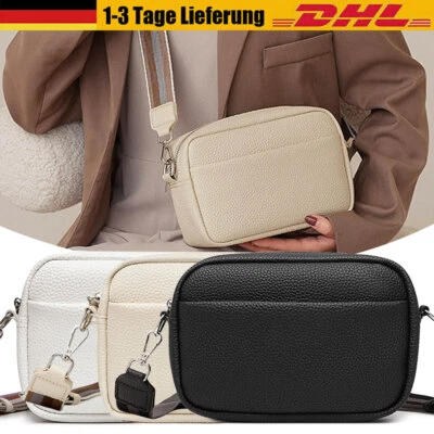 ITALYSHOP24 DAMEN TASCHE Crossbody Umhängetasche Bodybag Schultertasche Crossover Kunstleder