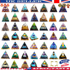 Amethyst Crystal Healing Pyramid Chakra Energy Orgone Stone Ornaments Gifts UK
