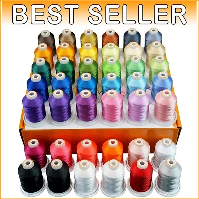Color-Fast 1000M Polyester Thread Kit for Sewing Machines - 42 Colors Included - Image 1 of 4