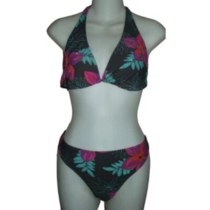 Xhilaration Bikini gray teal pink purple orange sequins beads(top sz L)bottom XL - Picture 1 of 9