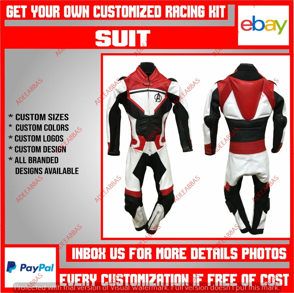 Traje de carreras de motocicletas para niños Motocicleta Vengadores Traje protector de cuero personalizado  Foto 1 de 4