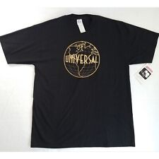 Universal Studios Embroidered T-Shirt Mens LARGE Black Gold NOS Vintage Jerzees