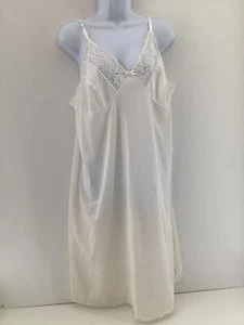 Images Womens Cream White Floral Lace Detail Night Dress Size 22 24 - Picture 1 of 7