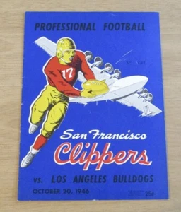 RAR Original Vintage 1946 Football Programm ~ "SAN FRANCISCO CLIPPERS" vs LA BULLDOGS ~ - Bild 1 von 11