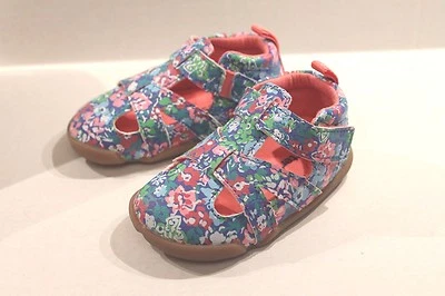 Carter's Artemis Blue Floral Leather Walking Shoes Size 3 Infant Girl 6-9 Months - Image 1 of 4