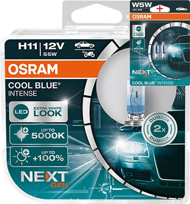 Osram H11 12V 55W Cool Blue INTENSE NextGen. 5000K +100% 2Stk.+W5W Blau - Bild 1 von 4