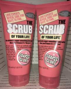 2 Soap & Glory *The SCRUB of YOUR LIFE* Smoothing Shower Body Buffer 6.7oz. Lot - Picture 1 of 8