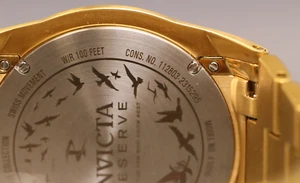 INVICTA Reserve Men 42mm Steel Gold Brown dial 1062 Quartz - Need battery - Picture 1 of 7