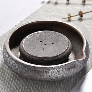 Iron Rust Glaze Pot Mat Ceramic Crude Pottery Holder For Tea Pot Reservoir Mats - Picture 1 of 7