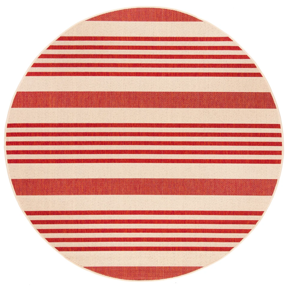SAFAVIEH Indoor Outdoor BHS222Q Beach House Beige / Red Rug - Image 1 of 1