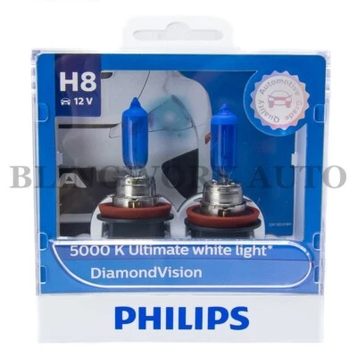 Philips H8 Diamond Vision 5000K White Halogen Fog Light Bulb 12360 12V 35W - Image 1 of 4