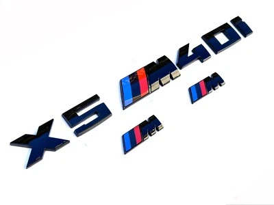 Juego de 4 piezas estilo negro brillante apto para BMW X5+M40i+2 emblemas de guardabarros emblema M Foto 1 de 3