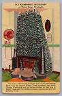 Old Bookbinder&#39;s Restaurant Rock Fireplace Philadelphia Linen Postcard