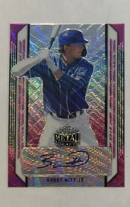 2021 Leaf Metal Draft Bobby Witt Jr Autographed Pink Prizm Parallel Card 08/10 - Picture 1 of 3
