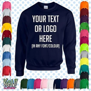 Custom Personalised Baby/Kids/Childrens SWEATSHIRT Name Funny Gift-Yr text/logo5 - Picture 1 of 14