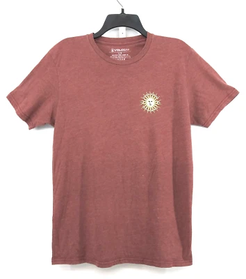 Volcom Shirt Men Size L Heathered Red Short Sleeve Sun Print Crew Neck Top - Image 1 of 4