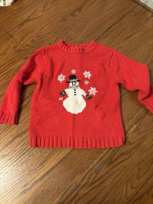 Suéter de inverno verde cachorro meninos meninas boneco de neve vermelho férias 5 - Imagem 1 de 4