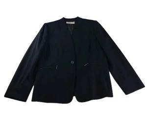 Tahari Arthur S. Levine gefütterter Blazer Karriere Jacke marineblau Größe 14 gebraucht, in einwandfreiem Zustand - Bild 1 von 14