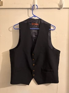 Vintage 80s* Levi’s Sta Prest Action Suit Menswear Blue Dress Vest Size 42 R* - Picture 1 of 13