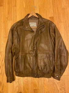 Chaqueta de cuero marrón Expedition de Robert Comstock 49" XXL L.A,CA p/u - Imagen 1 de 2