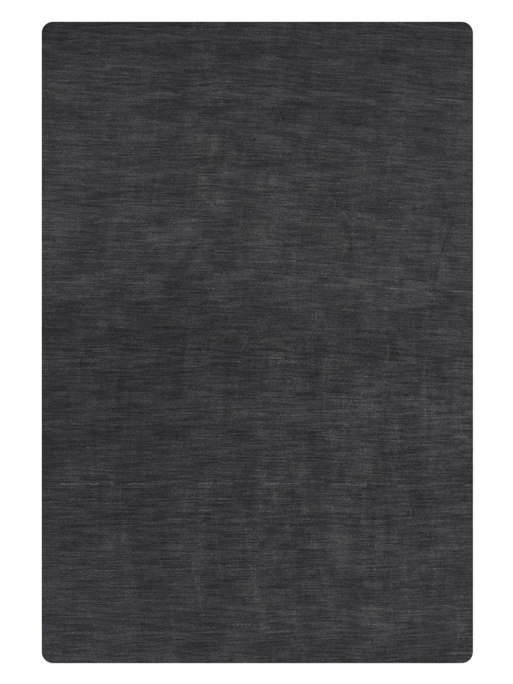 Eco-Friendly Hand Knotted Loom Wool Area Rug Solid Charcoal BBH Homes BBL00111 - Image 1 of 1