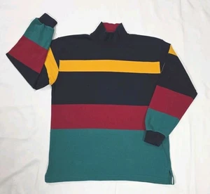 Maglione Thatcher & Cross uomo grande a righe colorblock rugby finto girocollo - Foto 1 di 7