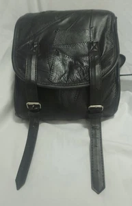 Diamond Plate Buffalo Leather Motorcycle Side Luggage Saddlebags Patchwork. Ware - Foto 1 di 17
