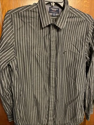 American Eagle Outfitters Mens Long Sleeve Gray Button-Up Slim Fit Shirt XLT - Image 1 of 4