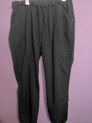 Pantalones Médicos Scrub Star Para Mujer Negros Talla Grande Para Mujer 2XL Parte Inferior Exfoliante para Jogger Foto 1 de 4