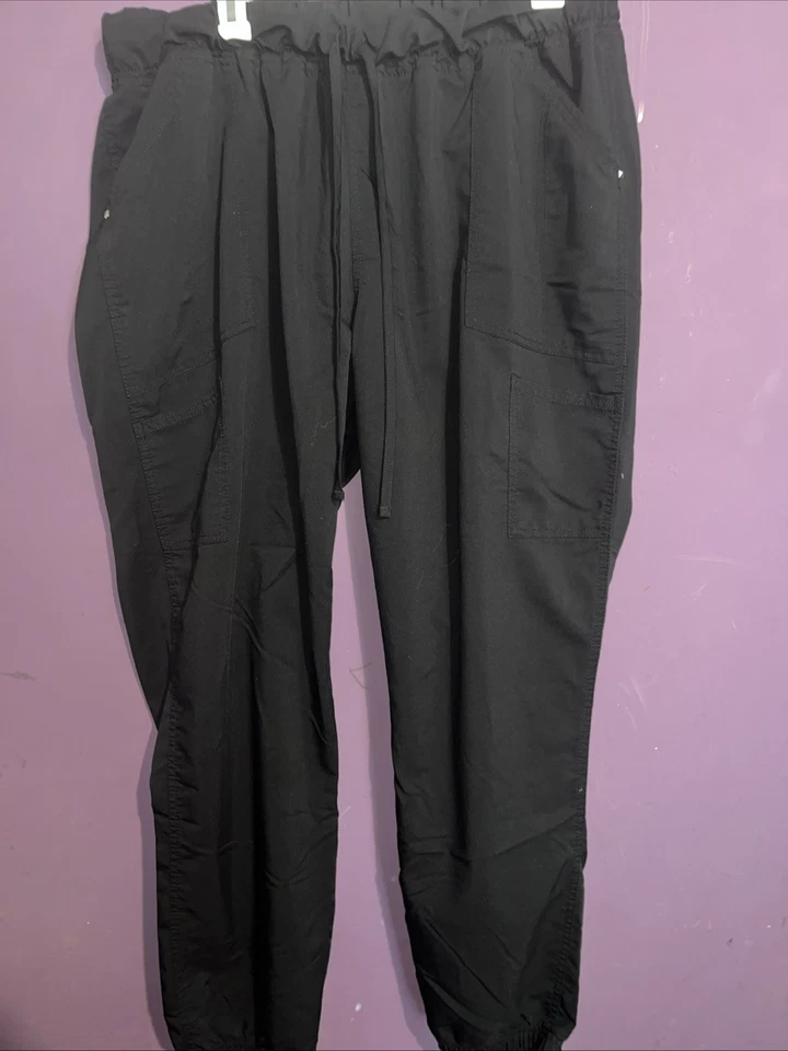 Pantalones Médicos Scrub Star Para Mujer Negros Talla Grande Para Mujer 2XL Parte Inferior Exfoliante para Jogger Foto 1 de 4