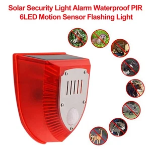 Solar Alarm Licht Wasserfest Bewegungsmelder Solarlampe Sicherheit Alarmanlage - Bild 1 von 16