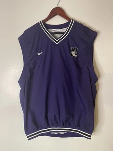 Vintage Reebok Northwestern Wildcats Pullover Windbreaker Vest Size XL - Picture 1 of 9