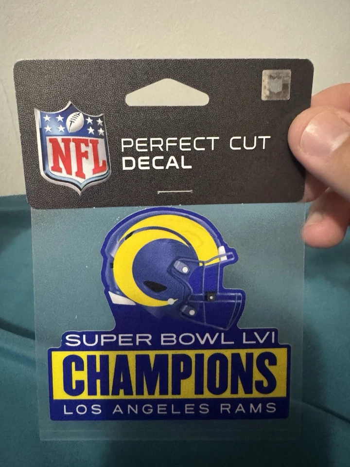 LOS ANGELES RAMS SUPER BOWL LVI CHAMPIONS CALCOMANÍA CORTE PERFECTO 4x4 NFL Foto 1 de 1