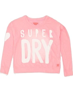 SUPERDRY Damen Graphic Sweatshirt Pullover UK 6 XS Rosa Polyester AM50 - Bild 1 von 3