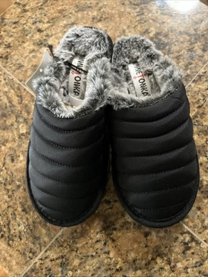 NUEVAS Zapatillas Minnetonka Para Mujer Ellery Scuff Negras Talla 5 Foto 1 de 4