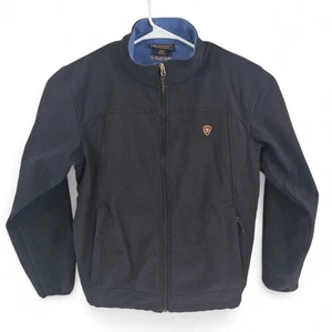 Ariat Black Softshell Jacket Fleece Lined Zip Up Mens Medium - Picture 1 of 17