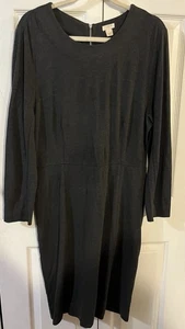 J. Crew Sheath Dress Women’s Gray Long Sleeve Ponte Knit Stretch Size 12 EUC - Picture 1 of 9