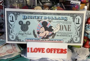 1990 SERIE DISNEY DOLLARS RESORT DOLLAR MICKEY MOUSE 1 $ CINDERELLA CASTLE CSTOR - Bild 1 von 4