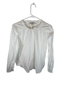 Loft Eyelet, Linen, White Blouse Women’s Lightweight, Summer Size Medium - Picture 1 of 7