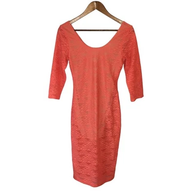 Vestido para mujer Fire Los Angeles coral mediano ceñido al cuerpo poliéster spandex Foto 1 de 4