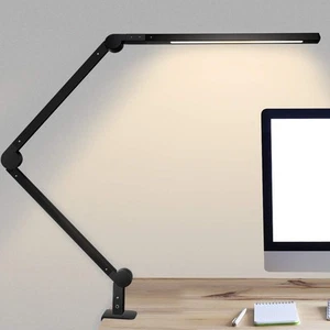 Desk Lamp with Clamp | Swing Arm Desk Light | Eye Caring Table Lamp, Dimmable... - Picture 1 of 6