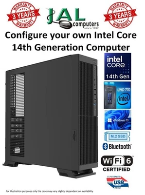 Intel Core 14th Gen i5 i7 i9 DDR5 PC Configure your own Win 11 Pro WiFi 6e/BT 5 - Image 1 of 4