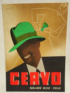 Affiche originale Chapeau Cervo par Boccasile - Italie /RS25 - Imagen 1 de 3