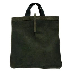 Auth YvesSaintLaurent rivegauche (YSL) - 110443 Black Dark Brown Canvas Leather - Picture 1 of 8