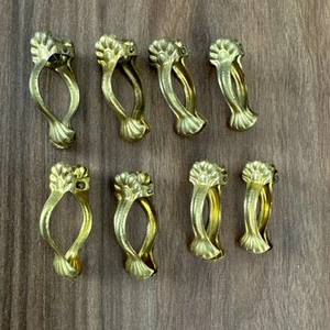 Clip per tende da caffè in ottone vintage morsetto a conchiglia 8 pezzi 1,5" Germania - Foto 1 di 5