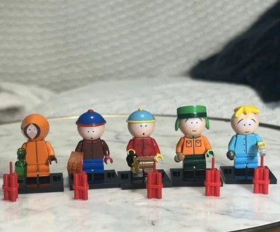 Lego South Park Custom Printed Minifigure Set Of 5 Stan Kyle Eric Kenny Butters - Image 1 of 2