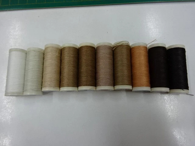 10 x Duet Nähgarn 50 m - Beige/Brauntöne Originalgarn v. Coats MEZ- 100 %Polye.