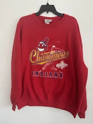 VINTAGE 1997 Cleveland Indians American League Champions Sweater Size XL by Lee - Image 1 of 4