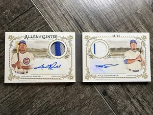 Addison Russell Kyle Schwarber 2017 Allen & Ginter Dual Auto Relic Book /10 - Picture 1 of 2