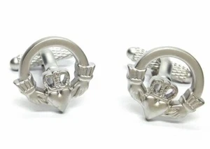 Onyx-Art CK964 Irish Claddagh Cufflinks  - Picture 1 of 3